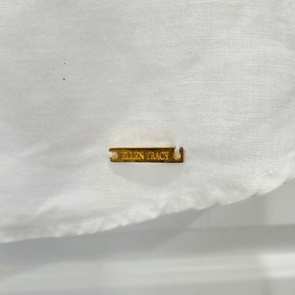 Ellen Tracy Womens 100% White Linen Shirt, Size Small - Picture 2 of 8